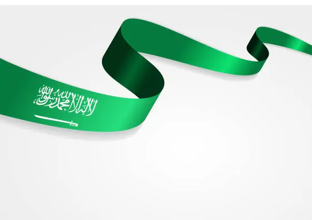 Vector illustration of Saudi Arabian flag background. Vector illustration