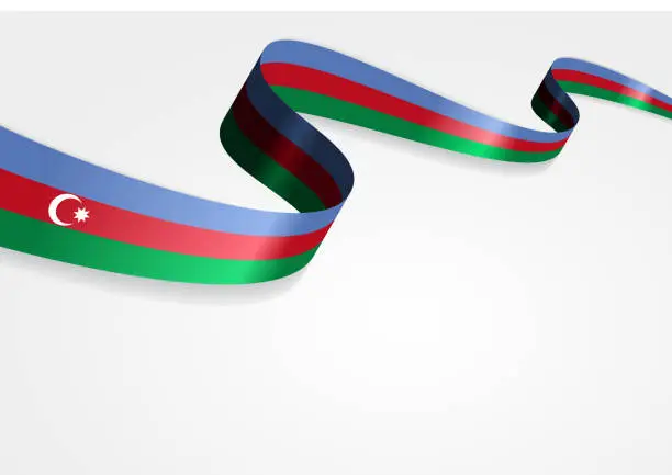Vector illustration of Azerbaijani flag background. Vector illustration