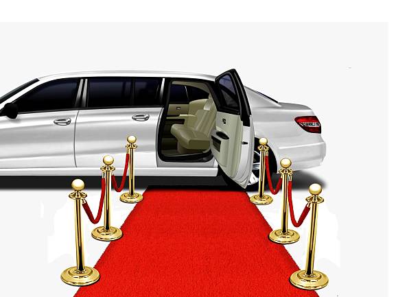 istock Limo with open door on red carpet 521819699