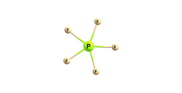 istock 3D illustration of Phosphorus pentafluoride molecular structure isolated on white 521820472