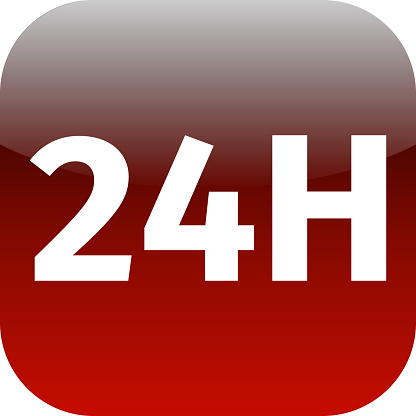 24H red icon or button for web, phone app
