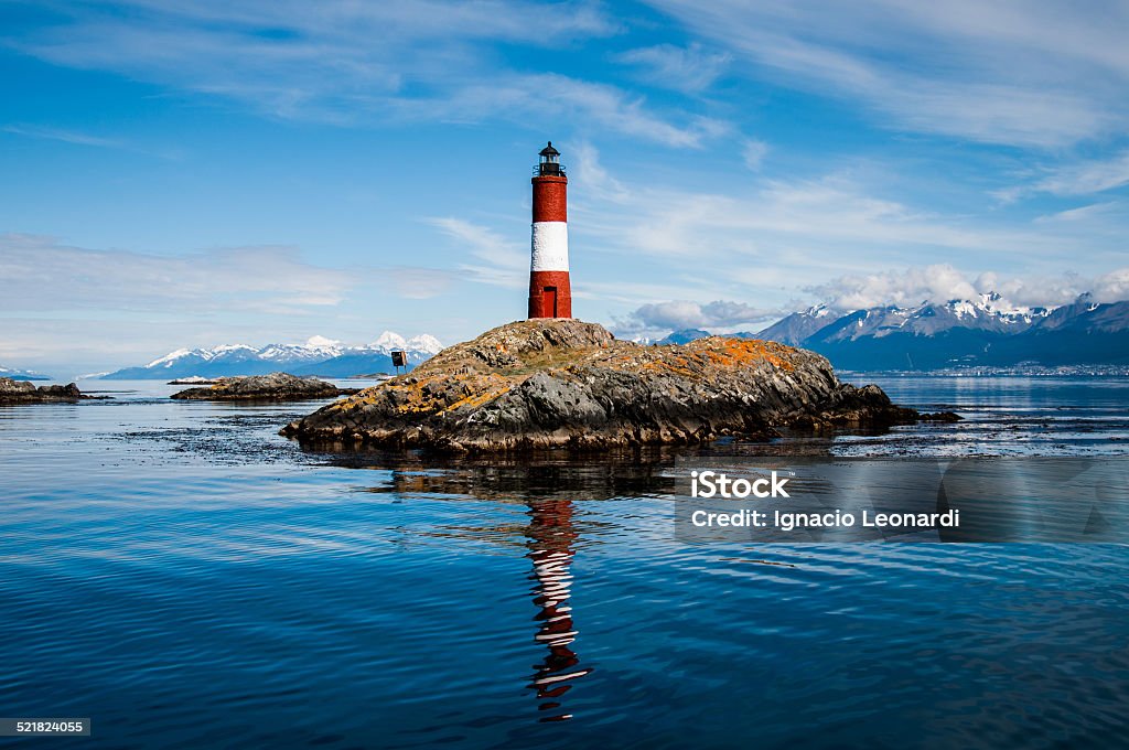 Lighthouse of the end of the world USHUAIA'S LIGHTHOUSE OF THE END OF THE WORLD Ushuaia Stock Photo