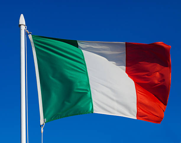 istock Flag of Italy in flight 521830305