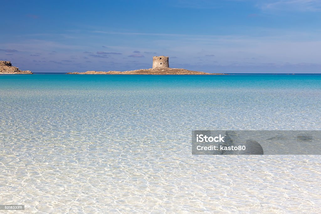 Pelosa beach, Sardinia, Italy. Beautiful turquoise blue mediterranean Pelosa beach near Stintino,Sardinia, Italy. Sardinia Stock Photo