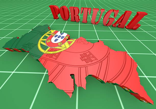 istock Map illustration of Portugal with map 521833877