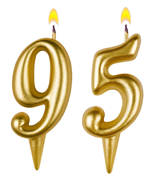 istock Birthday candles number ninety five isolated on white background 521851077