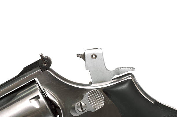 istock Caliber Revolver Pistol Loaded Cylinder on white background. 521851363