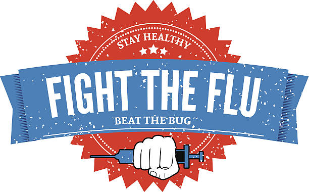 illustrations, cliparts, dessins animés et icônes de plan grippe tampon - vaccin contre la grippe
