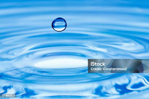 Water Drop Stock Photo - Download Image Now - Abstract, Blue, Bright