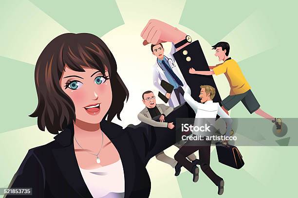 Girl Power Stock Illustration - Download Image Now - Adult, Business, Business Finance and Industry