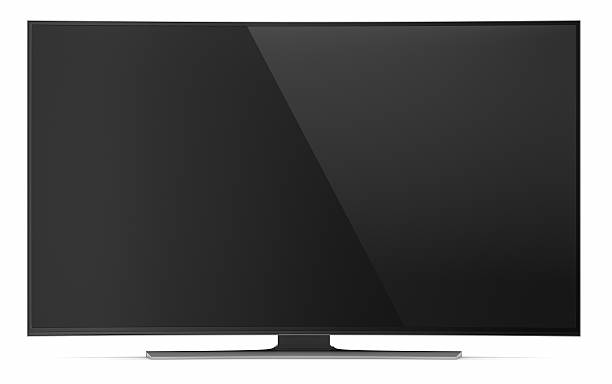 UHD smart tv with curved screen on white UHD smart tv with curved screen on white background 4k resolution stock pictures, royalty-free photos & images