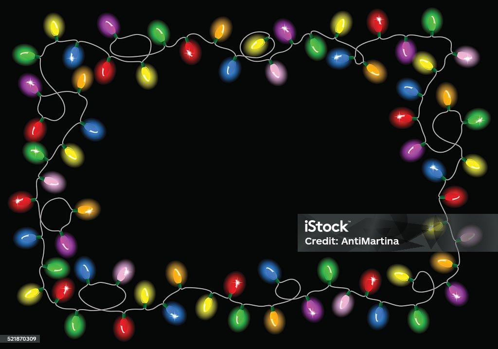 Vetores de Luzes De Natal Em Fundo Preto Com Espaço Para Texto e mais  imagens de Luz de Natal - iStock
