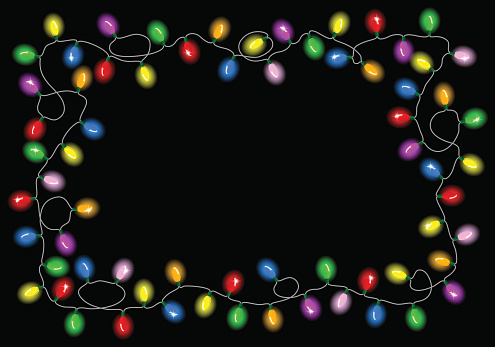 Christmas Lights On Dark Background With Space For Text Stock Illustration  - Download Image Now - iStock