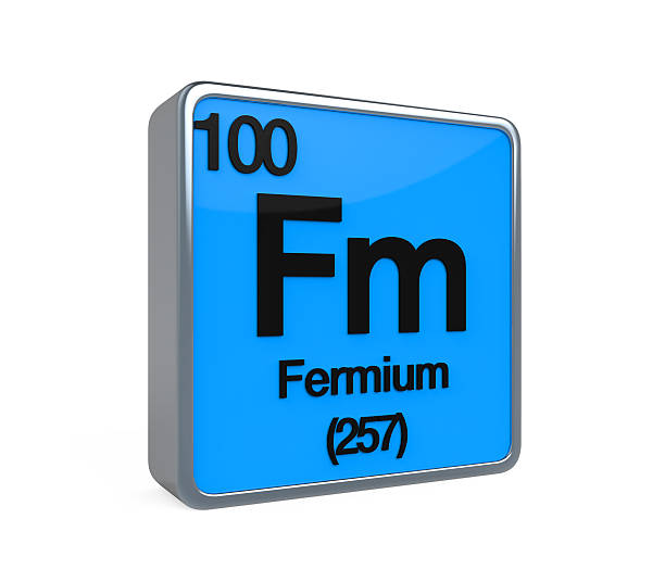 Fermium Element Periodic Table Fermium Element Periodic Table isolated on white background. 3D render fermium stock pictures, royalty-free photos & images