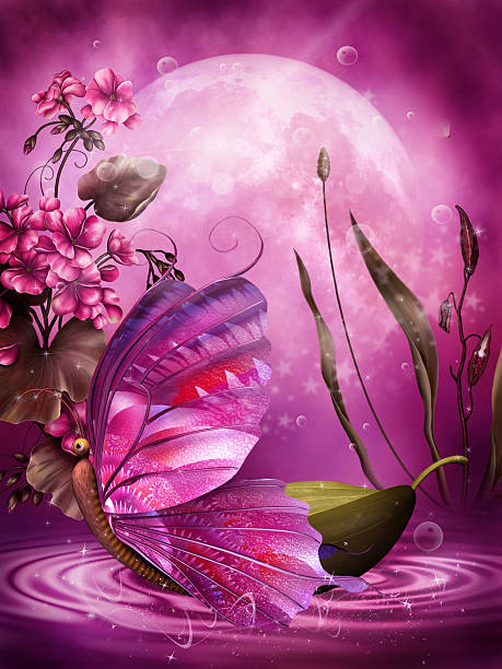 istock Pink scenery with a fairy boat 521871249