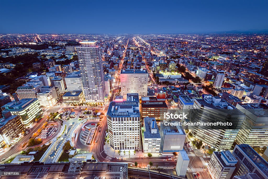 Sapporo, Japan Sapporo, Japan cityscape in the Central Ward. Urban Skyline Stock Photo