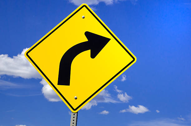 istock Road Sign Warning of Dangerous Curve Ahead 521873337
