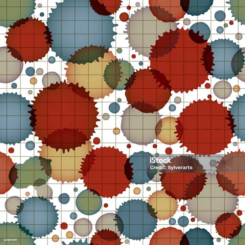 Vector Ink Splash Seamless Pattern With Rounded Overlap Shapes Stock ...