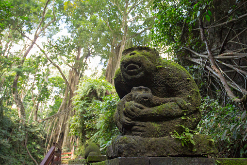 A scuplture in Monkey Forest Sanctuary in Ubud, Bali,Indonesia