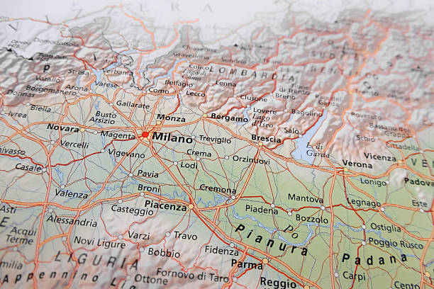 Milan map Milan map (Italy) lombardy photos stock pictures, royalty-free photos & images
