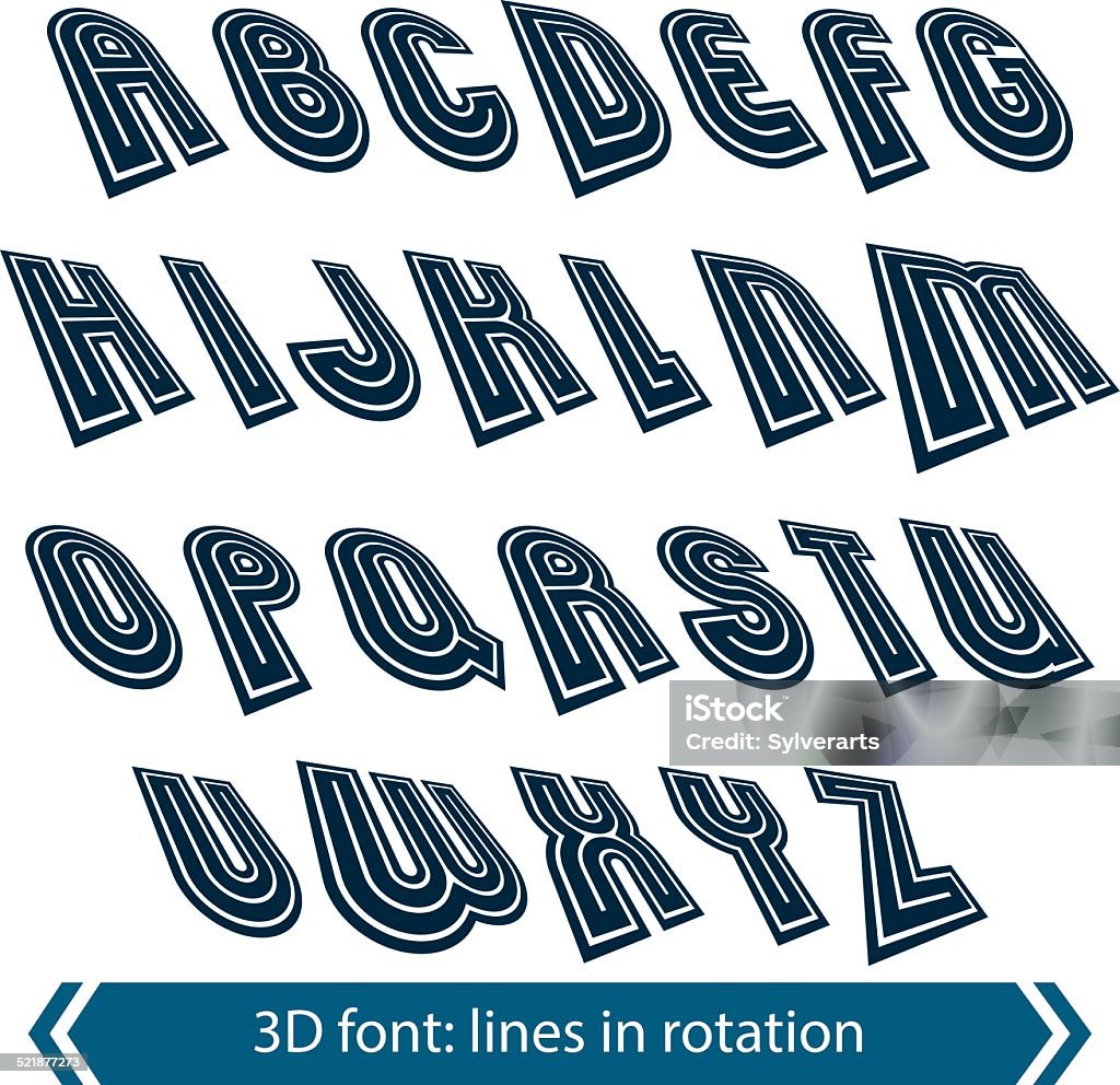 Shift Letters Dimensional Shift Letters With Rotation Effect Geometric Stock ...