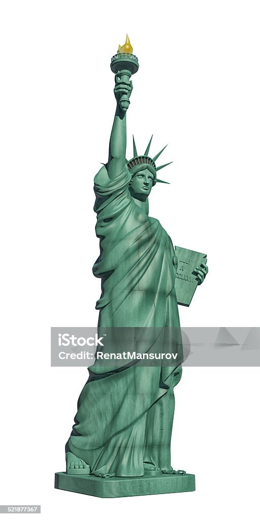 Statue of Liberty 3/4 view of 3d model of Liberty statue. Cut Out Stock Photo