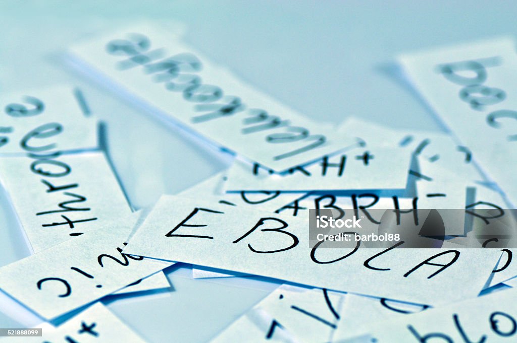 Ebola virus Fiche with ebola signs. Animal Blood Stock Photo