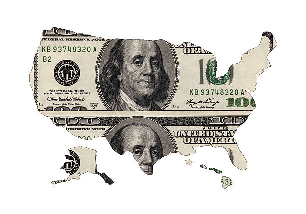 istock map of USA shaped by USD paper currency 521888317