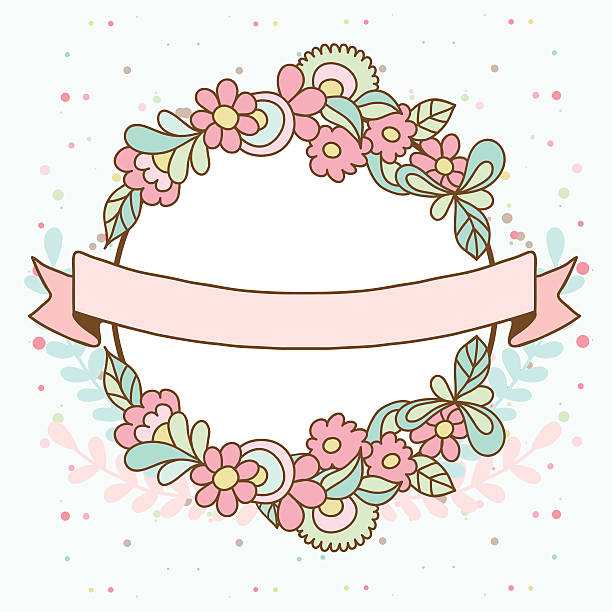 декоративный цветочный граница с розовыми цветами и листьями.  векторная иллюстрация. - plan flower arrangement single flower blue stock illustrations