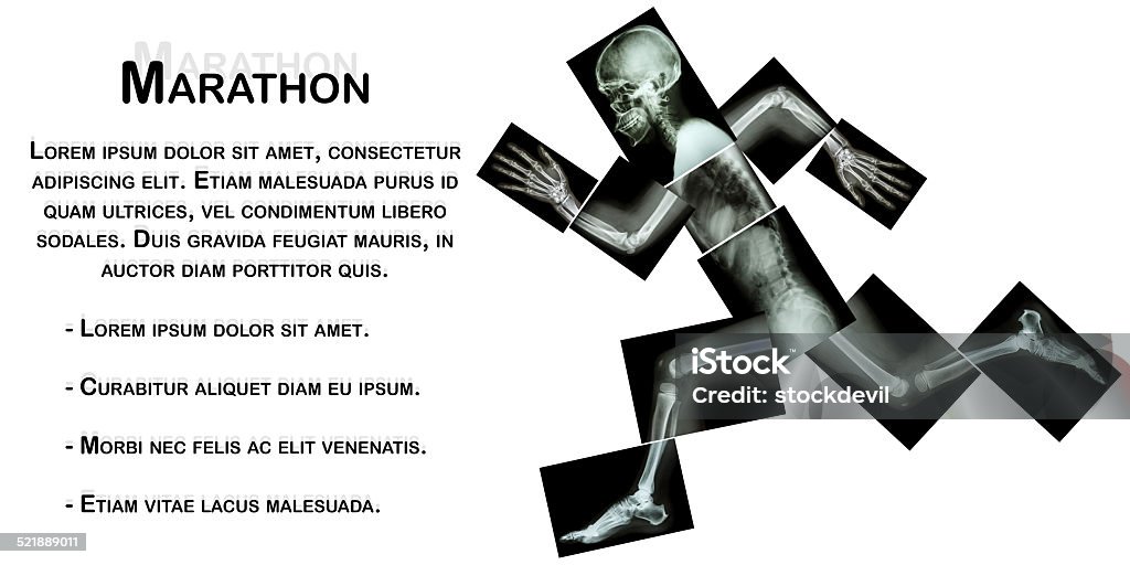 Marathon (human bone is running) Marathon (human bone is running) ,(Whole body x-ray : head ,neck ,shoulder ,arm ,elbow ,forearm ,hand ,finger ,joint ,thorax ,abdomen ,back,pelvis ,hip ,thigh ,leg ,knee ,foot ,heel) Adult Stock Photo