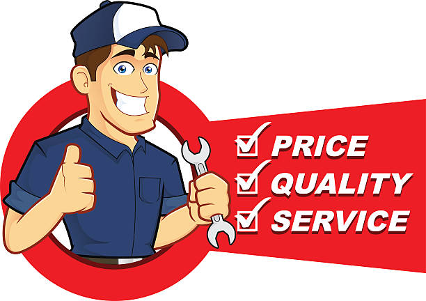 Mechanic With Service List Stock Illustration - Download Image Now - Cartoon,  Mechanic, Craftsperson - iStock