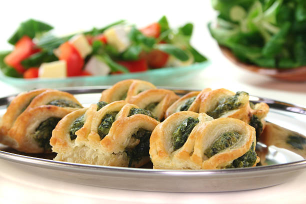 Puff pastry with spinach and cheese filling