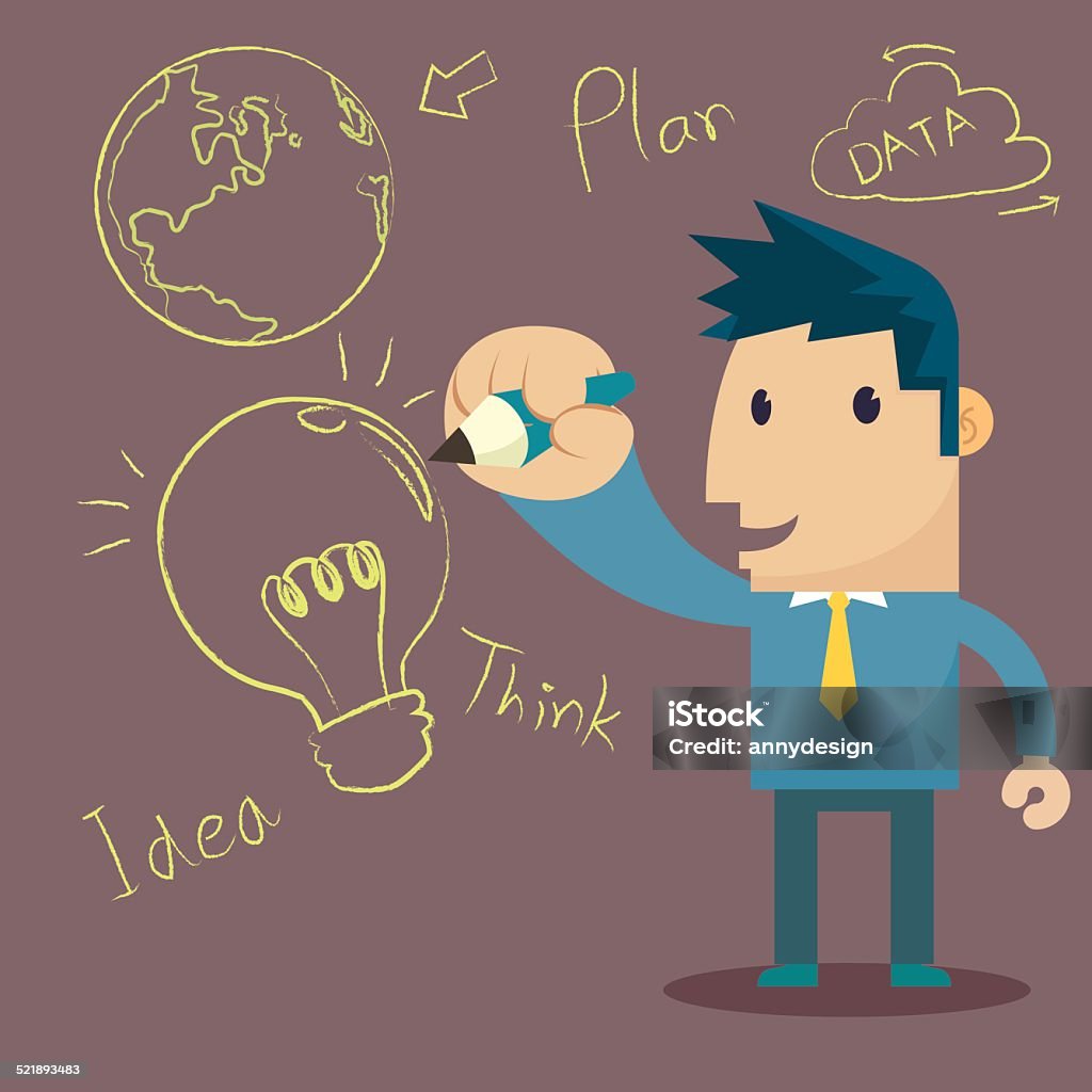Think Men Thinking Man Stock Illustration - Download Image Now - Adult, Art ...