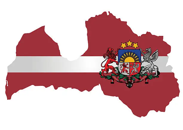 Vector illustration of Latvia Flag