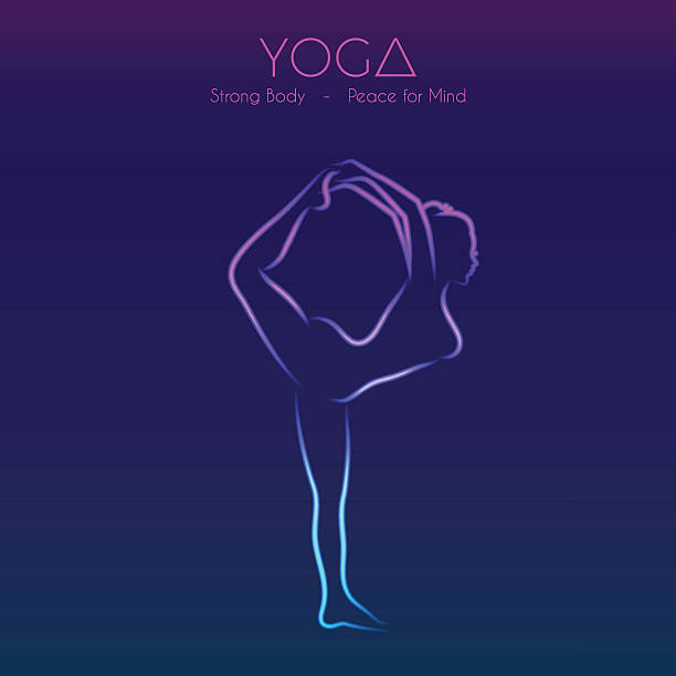 illustrations, cliparts, dessins animés et icônes de silhouette de femme, faire du yoga - women relaxation tranquil scene elegance