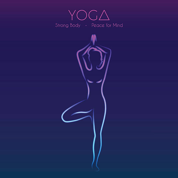 ilustraciones, imágenes clip art, dibujos animados e iconos de stock de yoga plantean la silueta de la mujer - stretching exercising gym silhouette