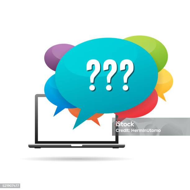 Computer Question Timebackground Computer Questions Stock Illustration - Download Image Now - Computer ...
