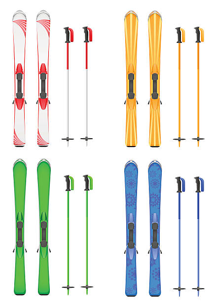 set icons skis mountain vector illustration vector art illustration