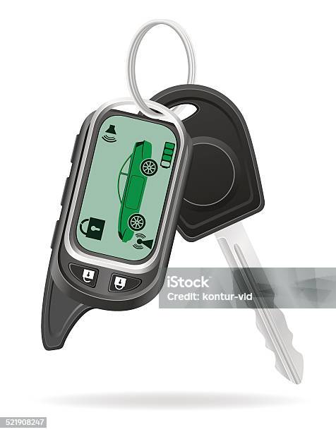 Remote Car Alarm With Car Keys Vector Illustration Stock Illustration - Download Image Now - Accessibility, Alarm, Badge