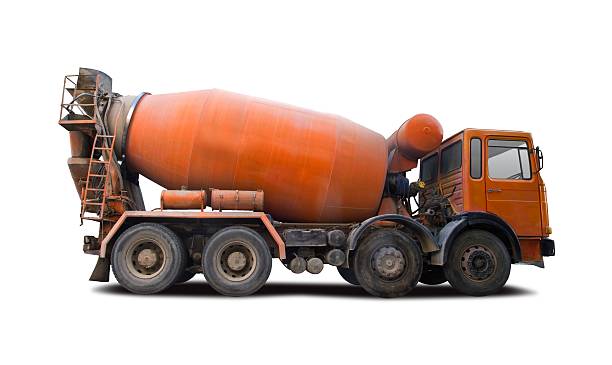 istock Cement mixer truck 521909513