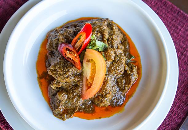 rendang daging - kerisik foto e immagini stock