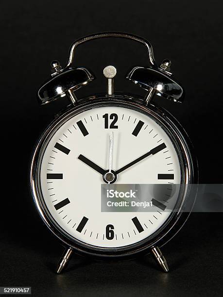 Chrome Alarm Clock Stock Photo - Download Image Now - Clock, Morning, No People