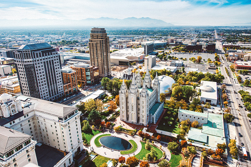 Salt Lake City Aerial View, Utah. USA