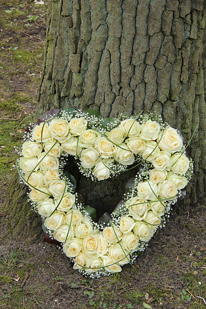 istock Heart shaped sympathy flowers 521913261