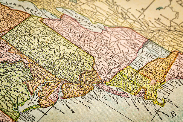 istock USA east coast on vintage map 521930633