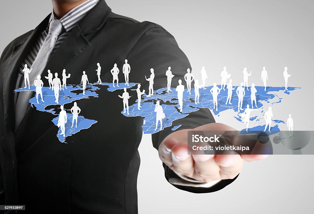 social network structure in hand social network structure in a hand Business Stock Photo