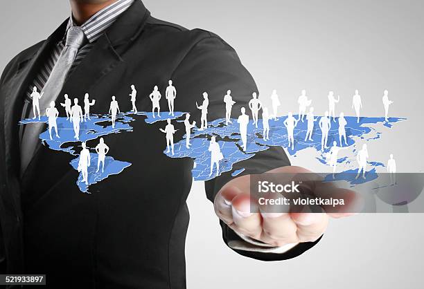 Social Network Structure In Hand Stock Photo - Download Image Now - Business, Business Finance and Industry, Communication