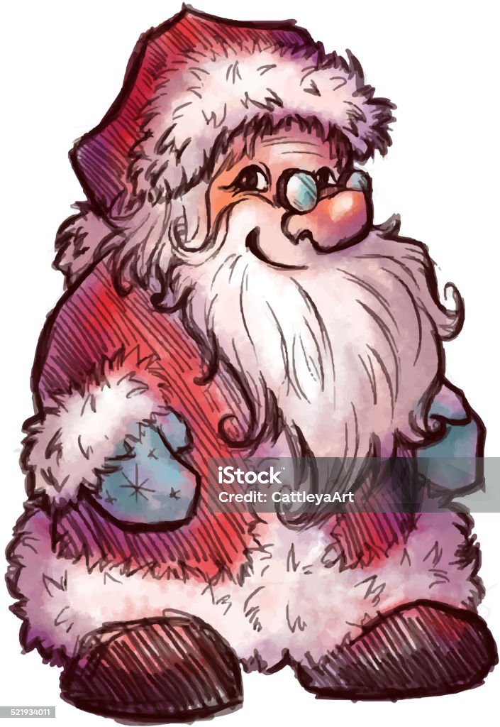 Vetor Desenho De Pai Natal Ilustração De Natal - Arte vetorial de stock e  mais imagens de Adulto - Adulto, Barba, Chapéu - iStock
