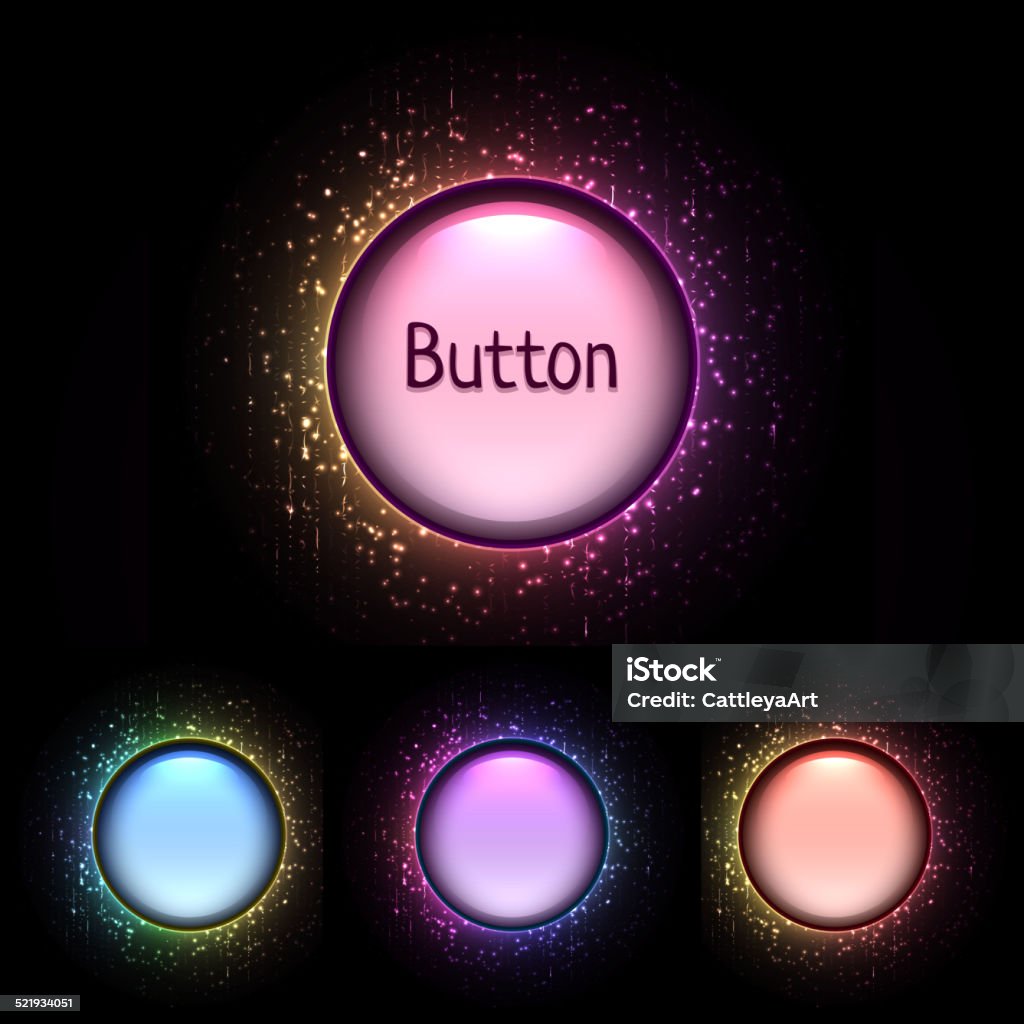 One Shiny Button Vector Set Of Bright Color Shiny Buttons Stock Illustration - Download ...