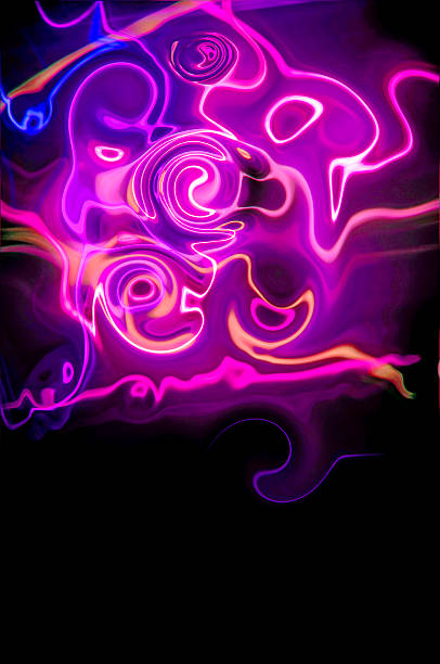 istock Light painting purple on black 521936237